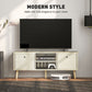 HOMCOM Modern TV Stand Cabinet with Foldable Drawers and Shelves for Living Room, Bedroom, White