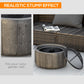 Outsunny 18" Metal Outdoor Fire Pit Wood Burning Fire Bowl with Spark Cover, Poker for Patio, Picnic, Backyard, Dark Brown