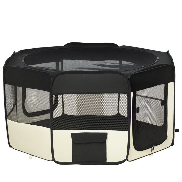 PawHut 49.2-inch Soft Pet Playpen Folding Dog Pen Outdoor with Bag