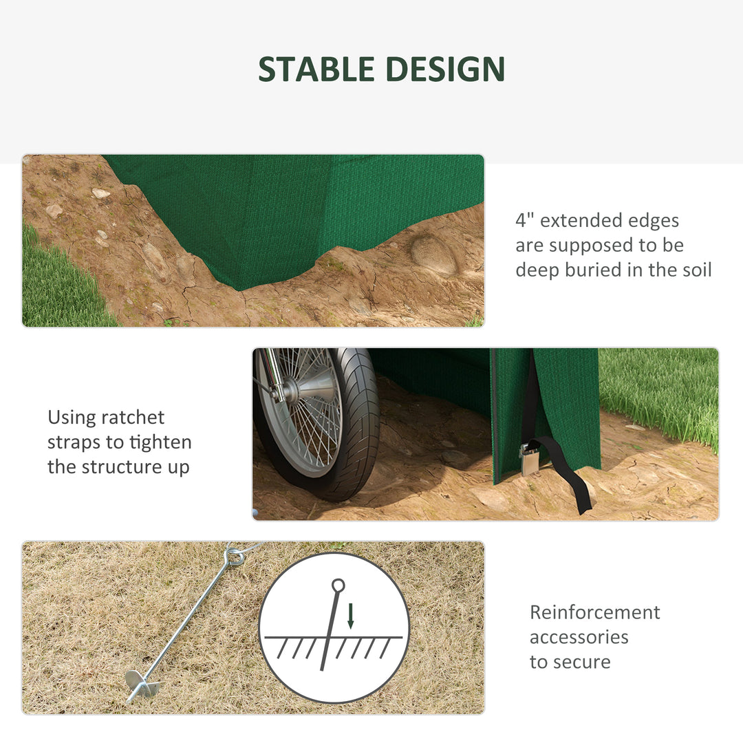 Outsunny 8' x 6' Carport with Sidewalls and Roll-up Door, Outdoor Storage Shelter for Motorcycle and Car, Grey