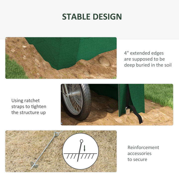 Outsunny 8' x 6' Carport with Sidewalls and Roll-up Door, Outdoor Storage Shelter for Motorcycle and Car, Grey