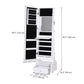 HOMCOM Standing Jewelry Cabinet Organizer Jewelry Armoire with LED Lights, Full Length Mirror, Adjustable Angle, White