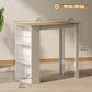 HOMCOM Modern Bar Table, Bar Height Dining Table with 3 Storage Shelves for Kitchen, Dining Room, Living Room, White