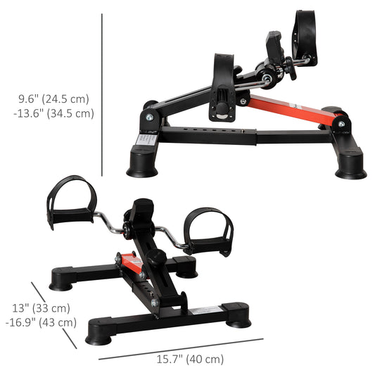 Soozier Pedal Exerciser Under Desk Bike with LCD Display, Adjustable Resistance, Mini Exercise Bike for Home Office