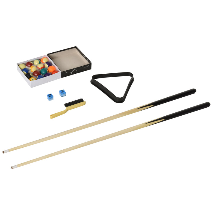 Soozier 54.3"L Mini Pool Table Portable Billiard Table Includes Cues, Ball, Chalk, Rack, Green