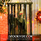 Outsunny Animatronics Hanging Skeleton Reaper in Cage, Voice-Activated Prop with Flashing Eyes, Easy Setup Indoor