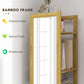 HOMCOM 66" x 14" Standing Mirror with 6-Tier Shelf, Floor Mirror Full Body Mirror for Bathroom, Living Room, Nature Wood