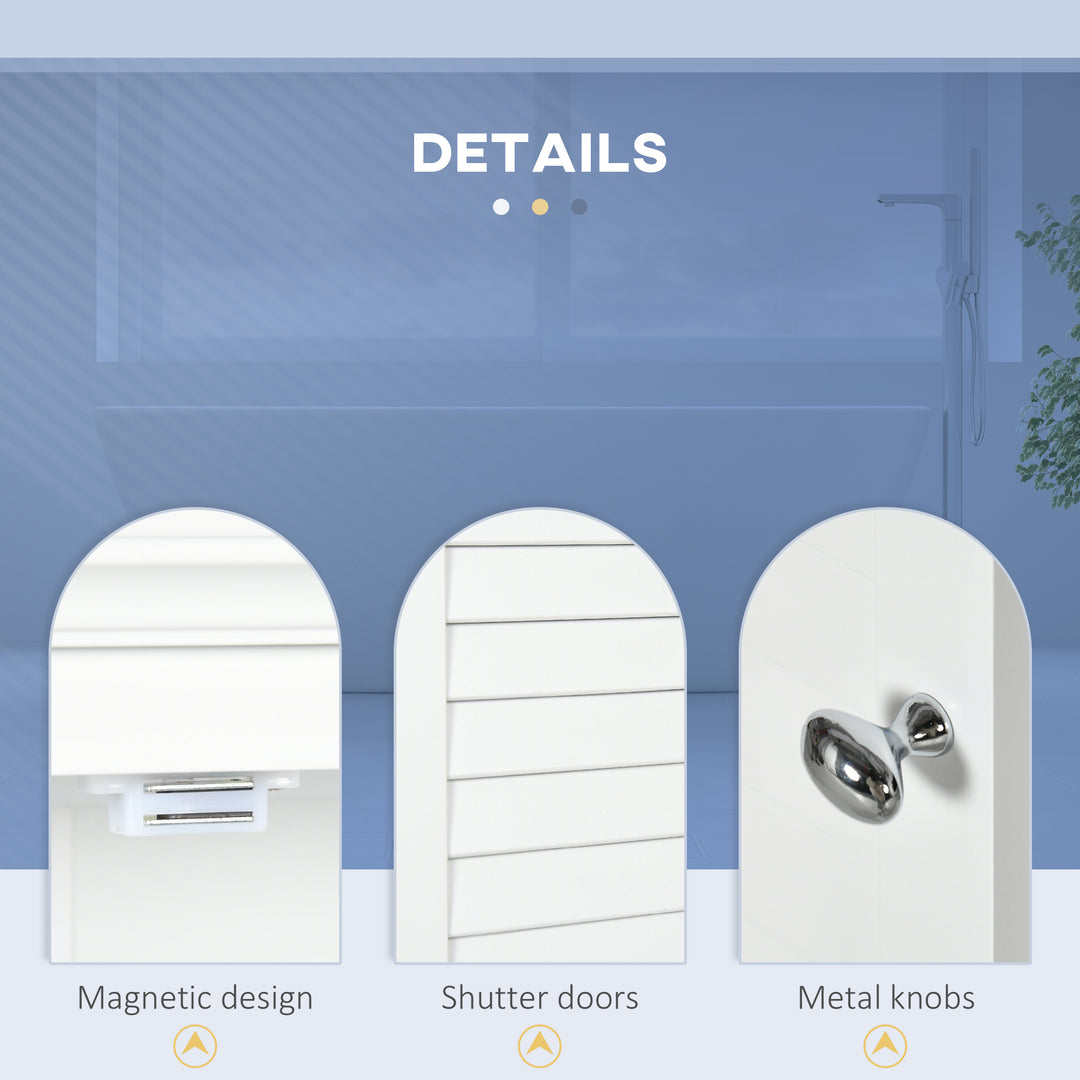 kleankin Over Toilet Storage Cabinet, Bathroom Wall Cabinet with Adjustable Shelf for Living Room and Entryway, White