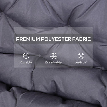 Outsunny 2 Seater Garden Bench Cushion, Soft Thick Outdoor Non-Slip 2 Seater Soft Pad With Backrest for Garden Patio, 52" x 43" x 4", Dark Grey