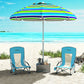Outsunny Set of 2 Folding Beach Chairs with Mesh Back, Carry Bag and Cup Holder for Outdoor Camping Lawn, 22.8" x 21.7" x 24.4"