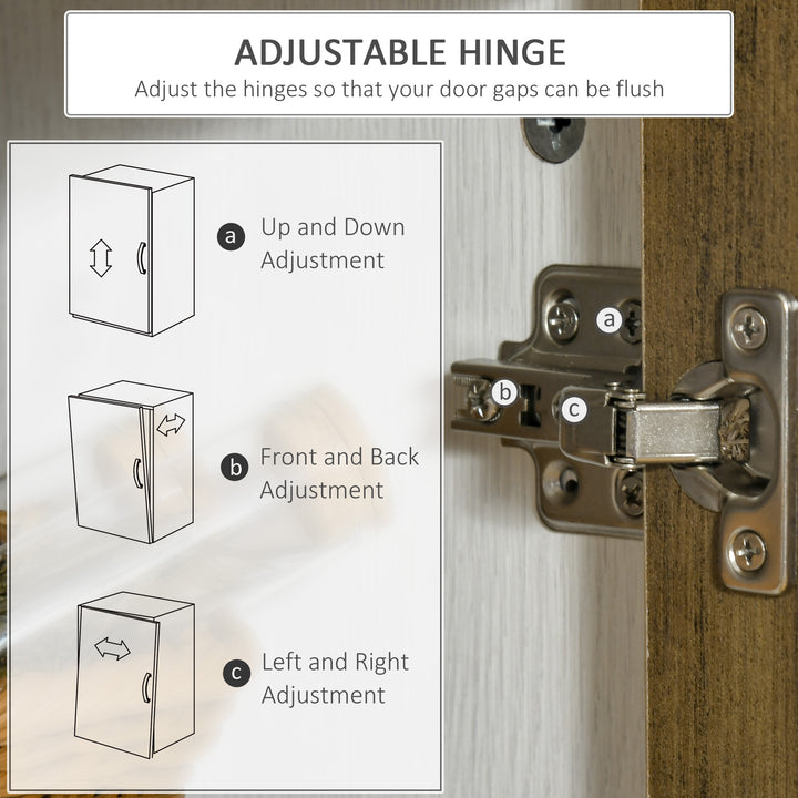 HOMCOM Kitchen Sideboard, Glass Door Buffet Cabinet, Accent Storage Cabinet with 2 Glass Doors and Adjustable Shelf for Dining Room, Living Room, Black Wood Grain