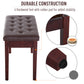 HOMCOM 30" Piano Bench with Padded Cushion and Storage, Faux Leather Keyboard Bench with Solid Wood Legs, Black