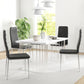 HOMCOM Kitchen Chairs Set of 4, Dining Chairs w/ Faux Leather Upholstery and Steel Legs for Living Room, Dining Room, Grey