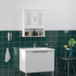 kleankin Modern Wall Mount Bathroom Cabinet, Storage Organizer with 2 Door Cabinet and Open Shelf, White