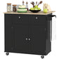 HOMCOM Kitchen Island with Power Outlet and Drop Leaf, Rolling Kitchen Cart with 2 Drawers and Adjustable Shelves, White