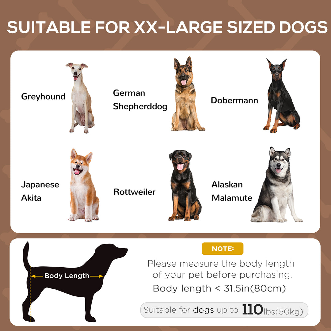 PawHut Elevated Dog Bed with Canopy, Portable Raised Dog Cot for XL Sized Dogs, Indoor & Outdoor, 48" x 36" x 43", Coffee