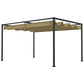Outsunny 10x7ft Pergola with Retractable Roof Outdoor Patio Sun Shelter Garden Grape Tent Water-resistant Yard Shade Grey
