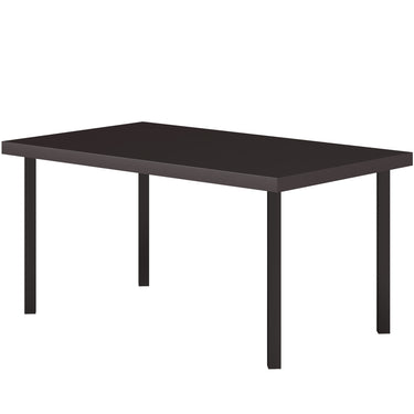 Outsunny Metal Outdoor Side Table, Rectangle Patio Coffee Table with Woodgrain Tabletop for Outside Garden, Brown