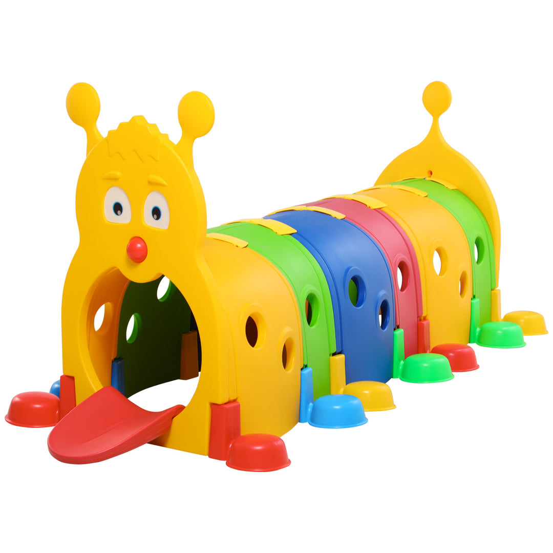 Qaba Caterpillar Design Tunnel for Kids to Crawl Through, for 3-6 Years, Multicoloured