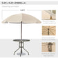Outsunny 6 Pieces Outdoor Dining Set for 4 with Umbrella Patio Outdoor Furniture Set with Round Table 4 Folding Chairs Black