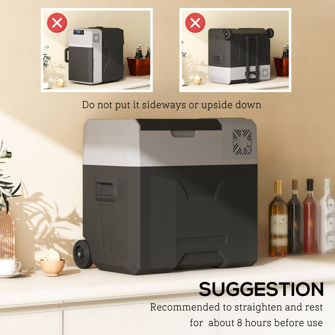 Outsunny 50 Liter Car Refrigerator Portable Freezer 12/24V Electric Cooler Box for Camping, Travel, Picnic, Down to -20℃