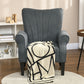 HOMCOM Fabric Armchair, Modern Accent Chair with Wood Legs for Living Room, Bedroom, Home Office, Beige