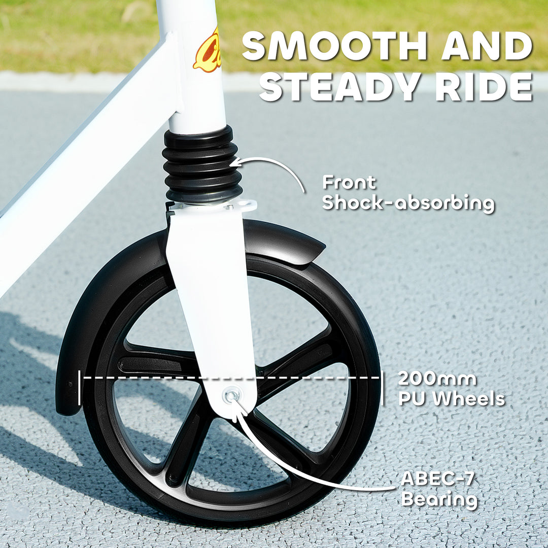 Qaba Kick Scooter for Kids Ages 6-12 with Adjustable Height, Rear-Fender Brake, 200mm Big Wheel, Foldable Design, Green