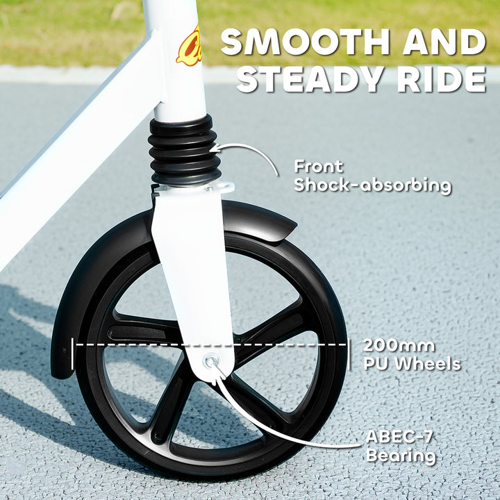 Qaba Kick Scooter for Kids Ages 6-12 with Adjustable Height, Rear-Fender Brake, 200mm Big Wheel, Foldable Design, Green