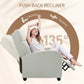 HOMCOM Fabric Recliner Chair Manual Home Theater Seating Single Reclining Sofa Chair with Padded Seat for Living Room, Dark Grey