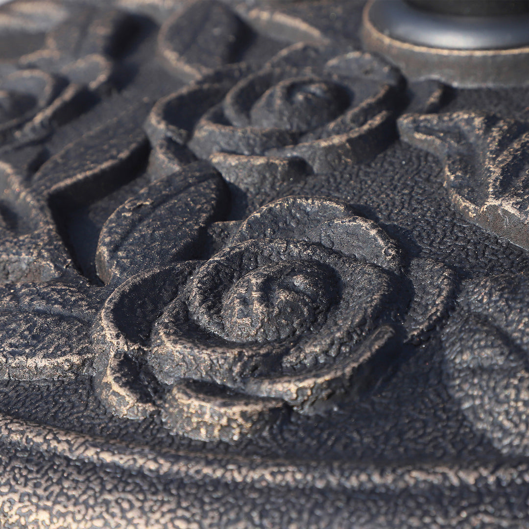 Outsunny 20 lbs Resin Round Patio Umbrella Base 18" Outdoor Decorative Cast Stone Parasol Stand Market Garden Umbrella Holder, Bronze