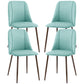 HOMCOM Upholstered Dining Chairs Set of 6, Velvet Accent Chair with Back and Wood-grain Steel Leg for Kitchen, Grey