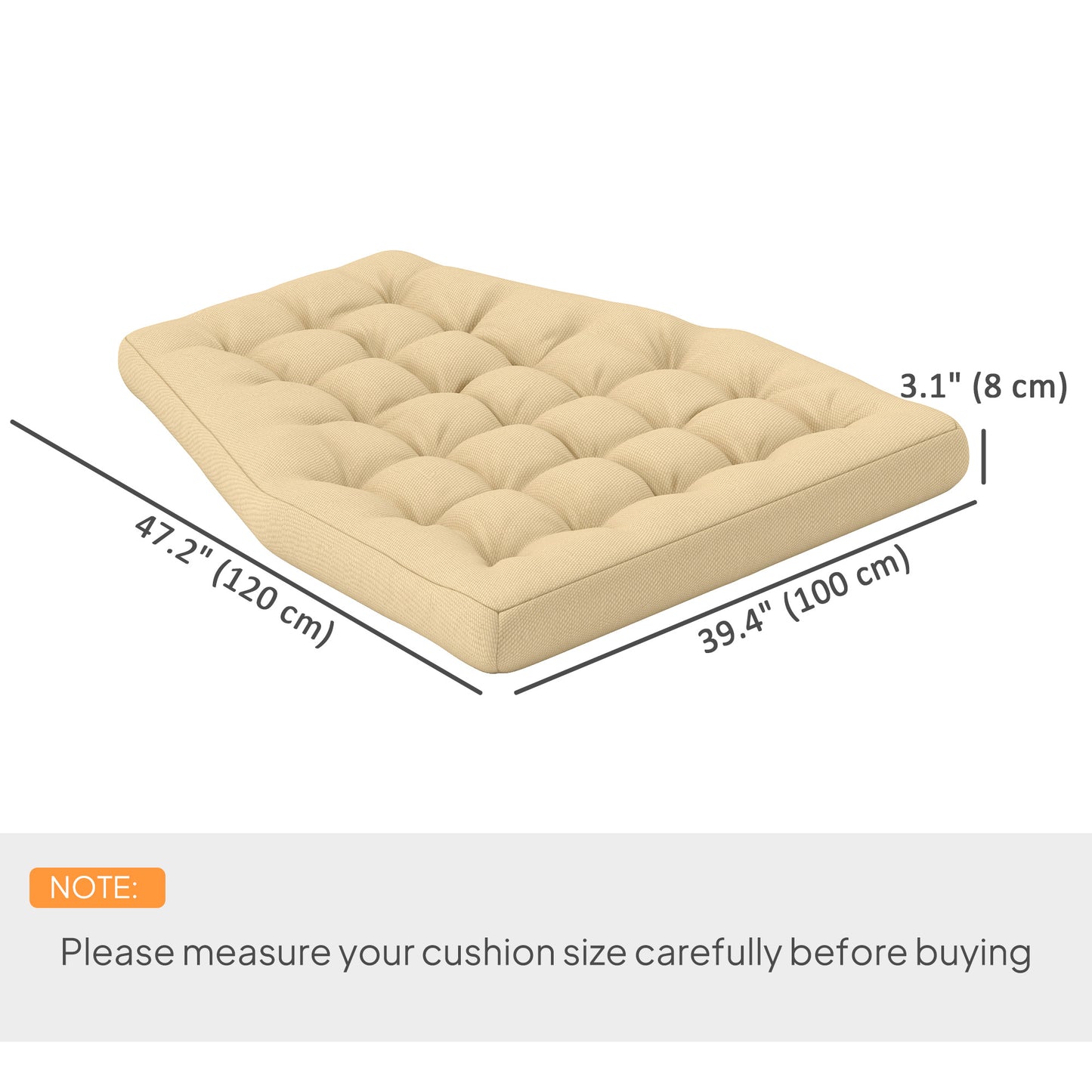Outsunny Outdoor Swing Cushion, Tufted Patio Cushion Replacement for Garden Chair Egg Chair,  Indoor Outdoor Seat Cushion, Grey