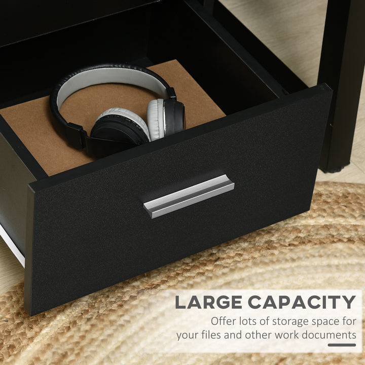 Vinsetto Mobile Filing Cabinet with Wheels, 3 Drawer File Cabinet with Lock and Keys for Home Office, White