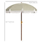 Outsunny 6.2' Beach Umbrella for Travel, Vent, Ruffles, Carry Bag, Portable Outdoor Umbrella for Garden, Light Green