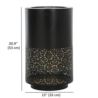 Outsunny 21" Tall Garden Waterfall Fountain with LED Lights, Outdoor Water Fountain Water Feature with Adjustable Flow, Black