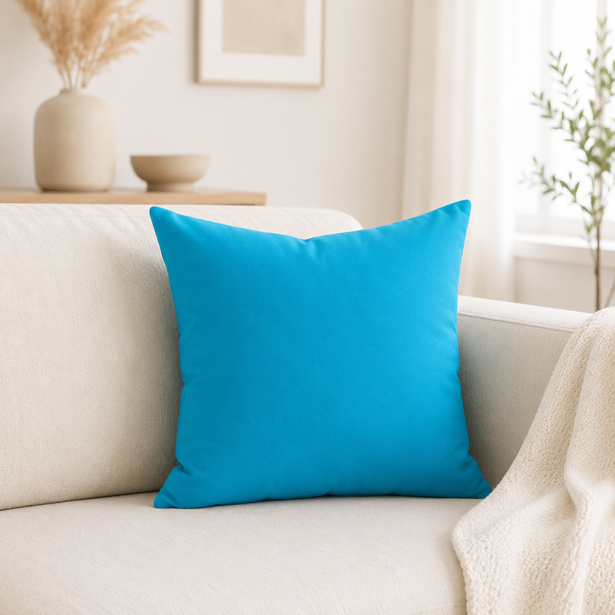 Aarniva Puffy Dyed Cushion | 41 x 41 cm | Soft & Fluffy | Solid Color | 1-Piece