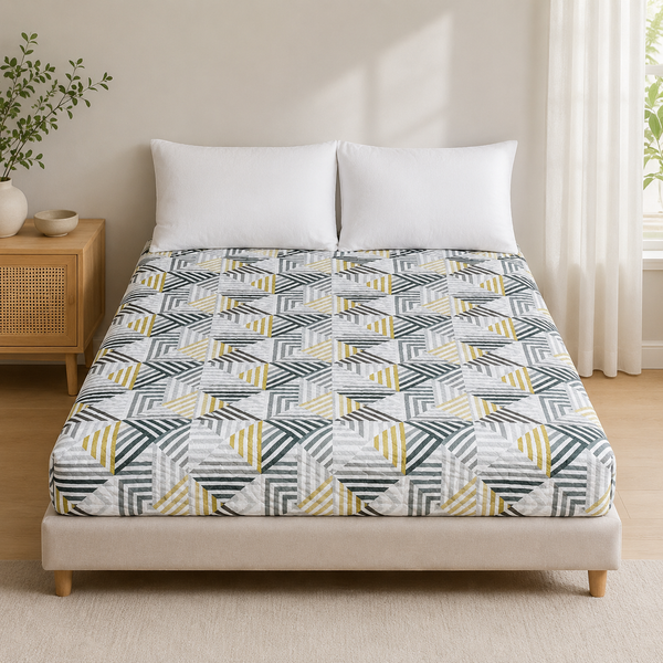 Aarniva Hotel Top Sheet Coverlet | Full XL/Queen/King | Soft & Lightweight | Modern Geo | Hotel Collection