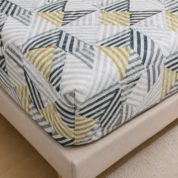 Aarniva Hotel Top Sheet Coverlet | Full XL/Queen/King | Soft & Lightweight | Modern Geo | Hotel Collection