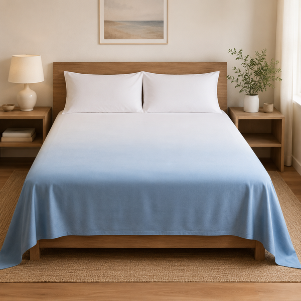 Aarniva Hotel Top Sheet Coverlet | Full XL/Queen/King | Soft & Lightweight | Ombre Ocean | Hotel Collection