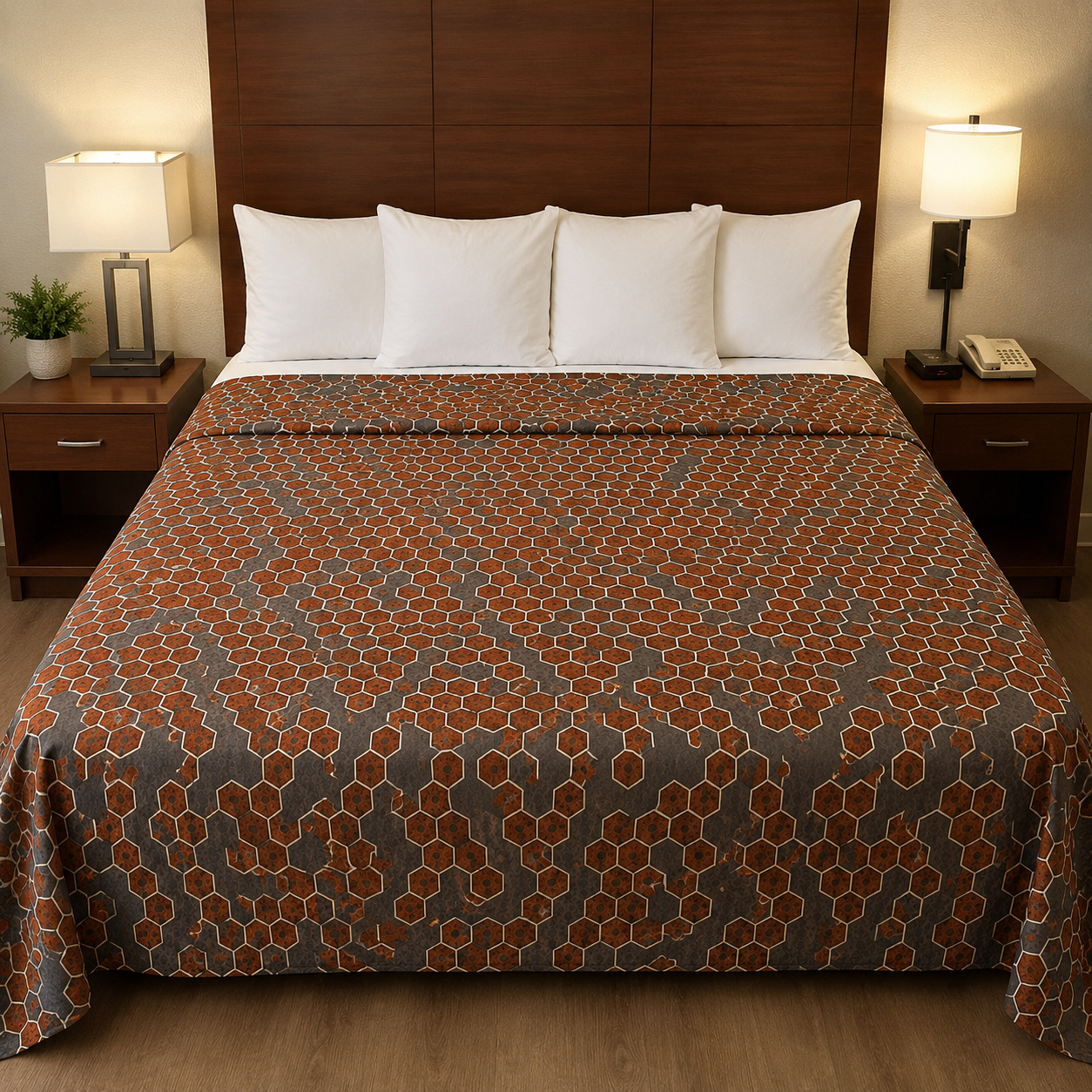 Aarniva Hotel Top Sheet Coverlet | Full XL/Queen/King | Soft & Lightweight | Honeycomb Rust | Hotel Collection