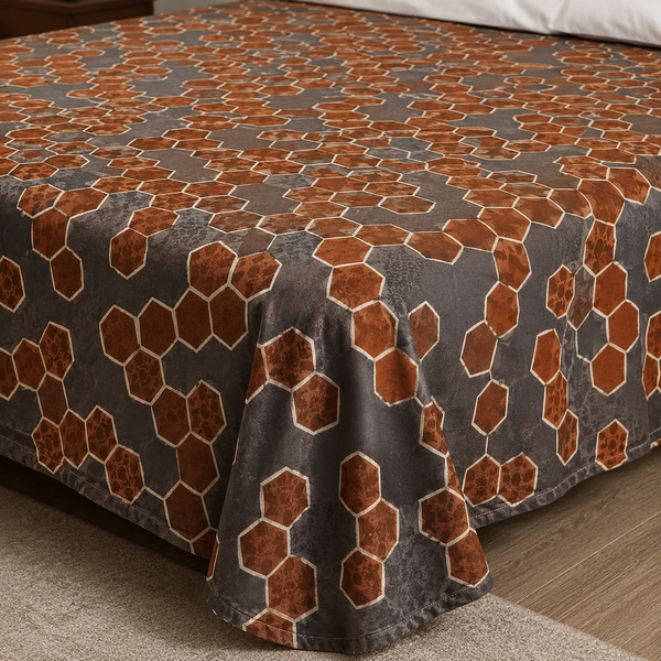 Aarniva Hotel Top Sheet Coverlet | Full XL/Queen/King | Soft & Lightweight | Honeycomb Rust | Hotel Collection