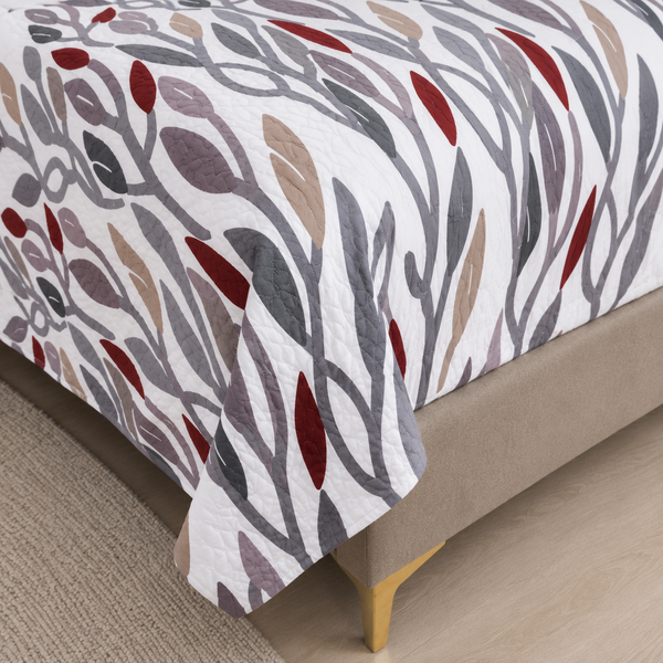 Aarniva Hotel Top Sheet Coverlet | Full XL/Queen/King | Soft & Lightweight | Autumn Leaves | Hotel Collection