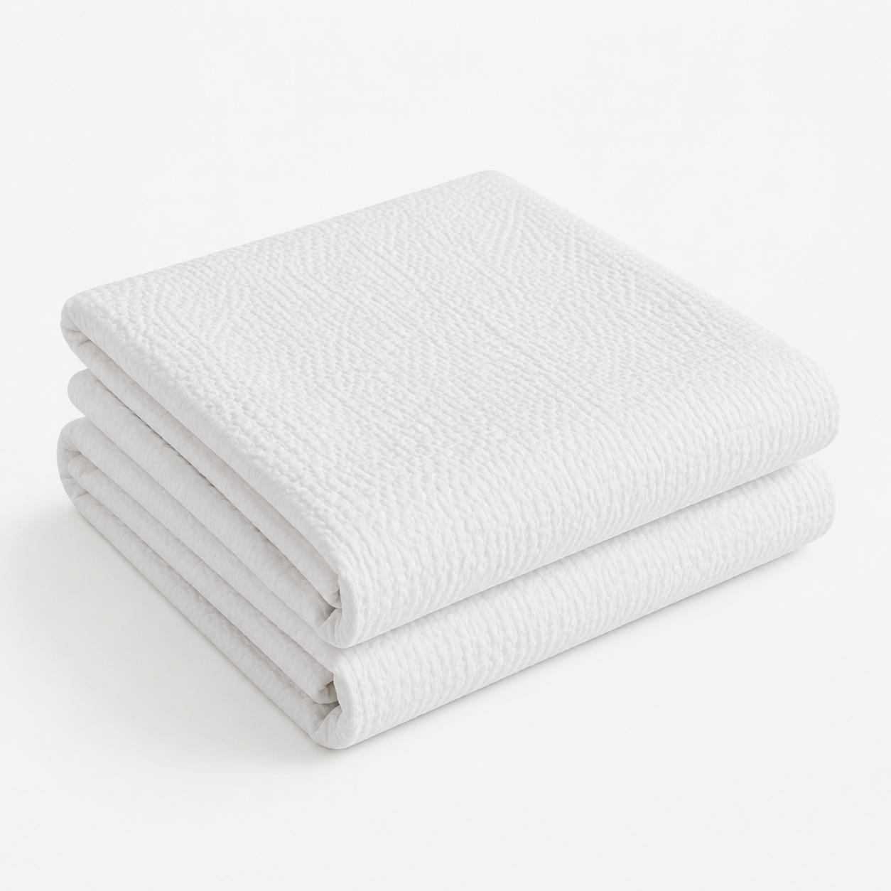 Aarniva Hotel Top Sheet Coverlet | Full XL/Queen/King | Soft & Lightweight | Classic White Ripple | Hotel Collection