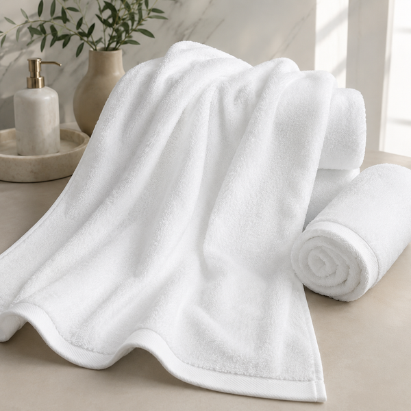Aarniva Cotton Hotel Bath Towels | Ultra-Soft & Highly Absorbent |  90 × 180 cm |Classic White