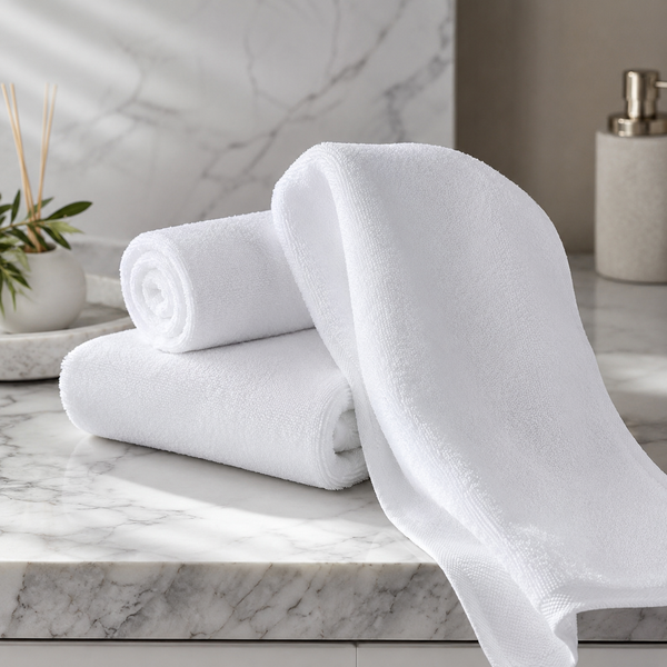 Aarniva Jacquard Cotton Hand Towel | Soft & Absorbent | 35 × 75 cm | Classic White
