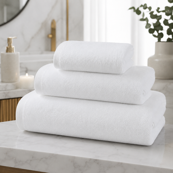Aarniva Jacquard Cotton Hand Towel | Soft & Absorbent | 35 × 75 cm | Classic White