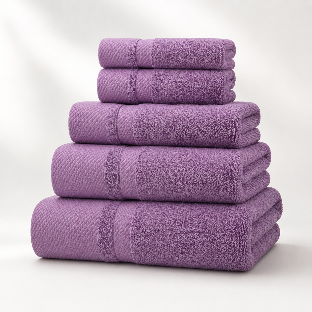 Aarniva 100% Cotton Bath Towel Set | 400–600 GSM | Ultra-Soft & Absorbent | Multi-Size | 5-Piece Set