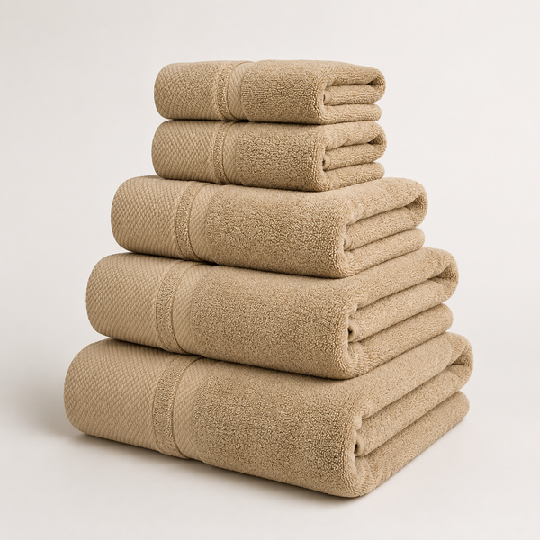 Aarniva 100% Cotton Bath Towel Set | 400–600 GSM | Ultra-Soft & Absorbent | Multi-Size | 5-Piece Set