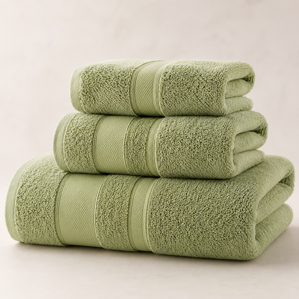 Aarniva 100% Cotton Towel Set | Soft, Absorbent & Lint-Free | Multi-Size | 3-Piece Set