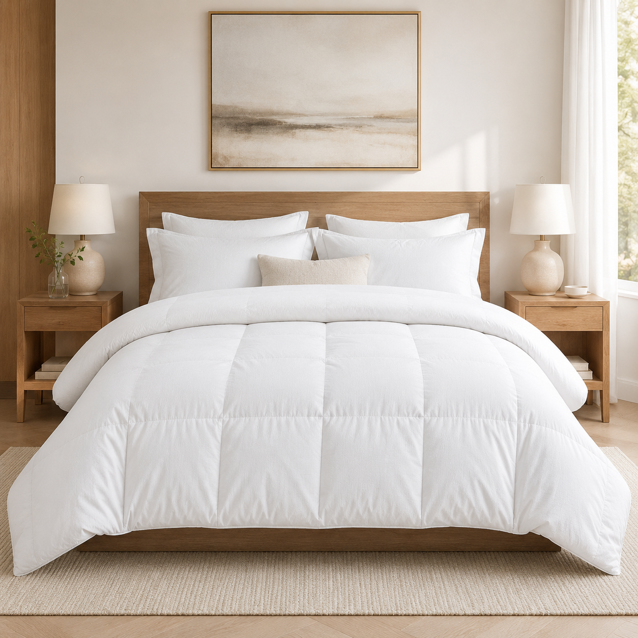 Aarniva Hotel Comforter Set | Twin/Queen/King | Ultra-Soft Microfiber | Classic White | Luxury Hotel Collection